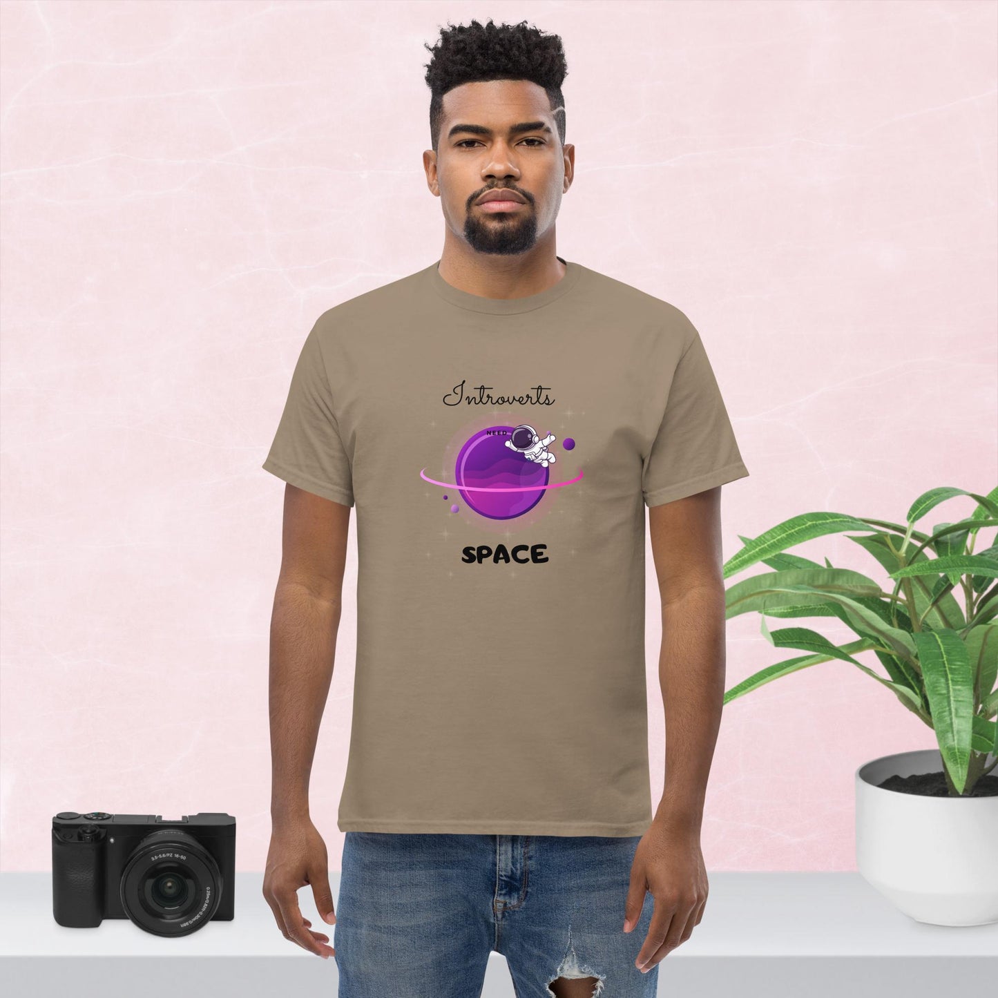 Introvert Men's Classic Tee(black print)