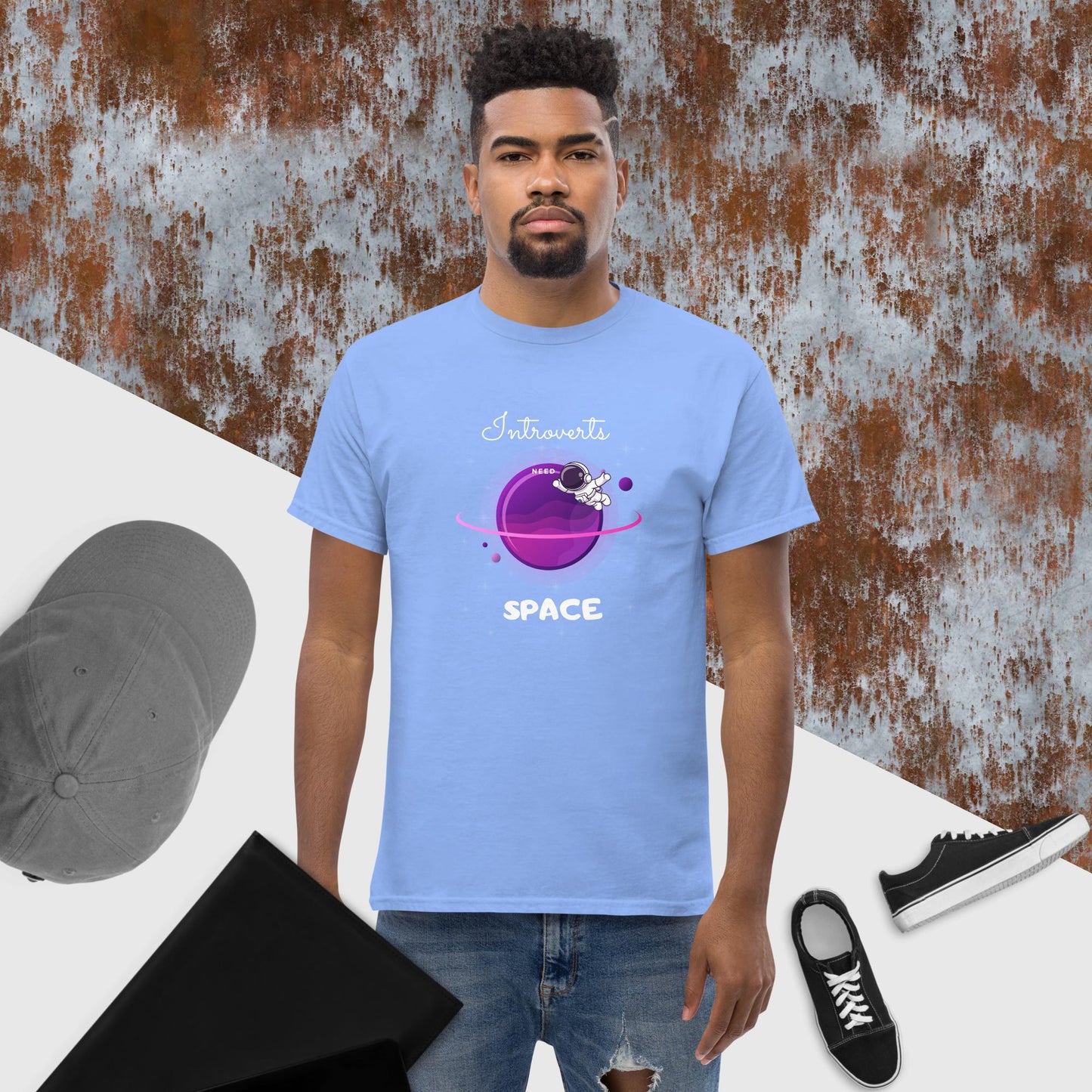 Introvert Men's Classic Tee(white print)