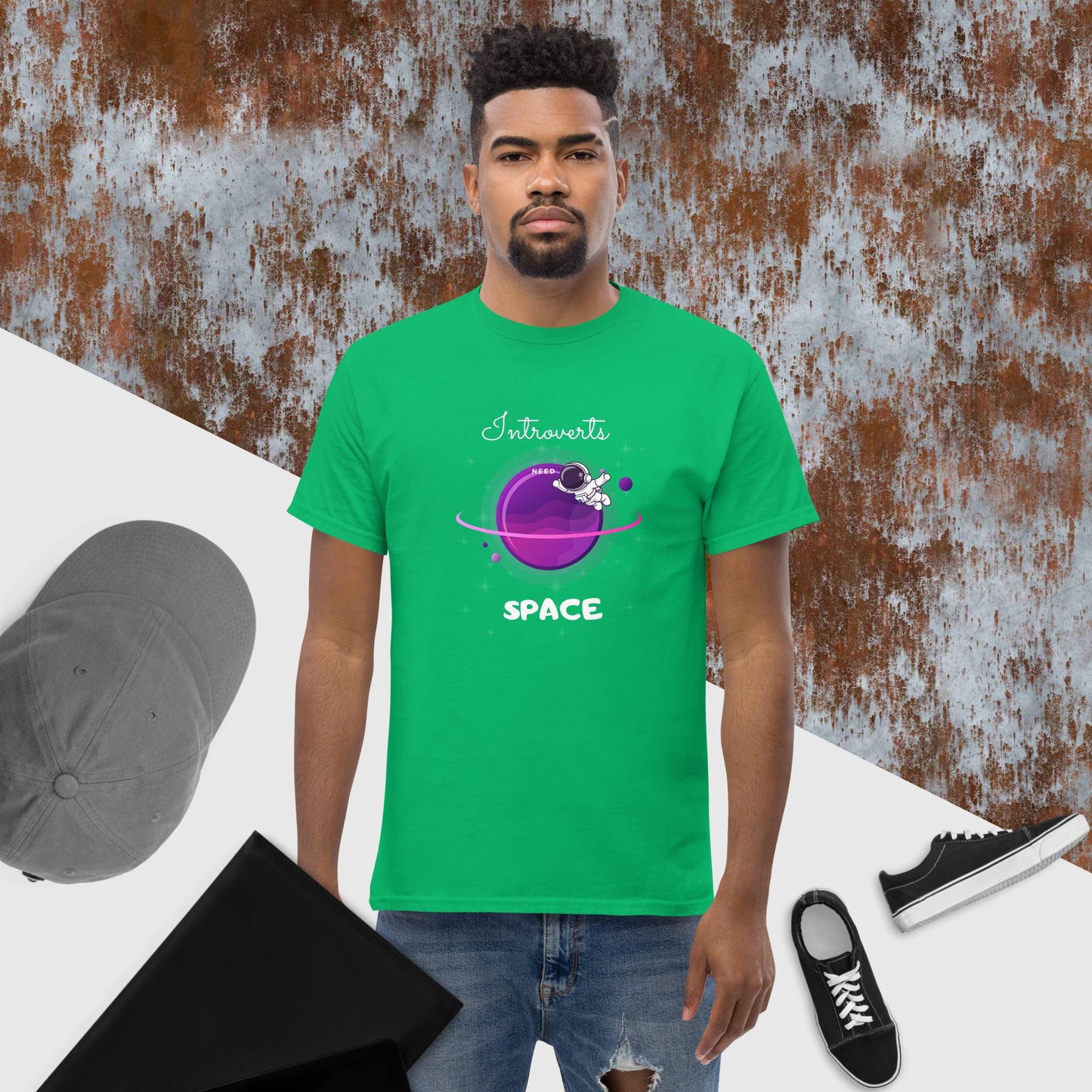 Introvert Men's Classic Tee(white print)