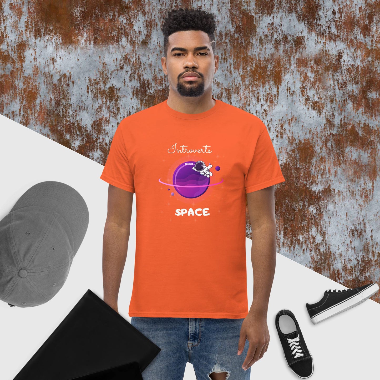 Introvert Men's Classic Tee(white print)