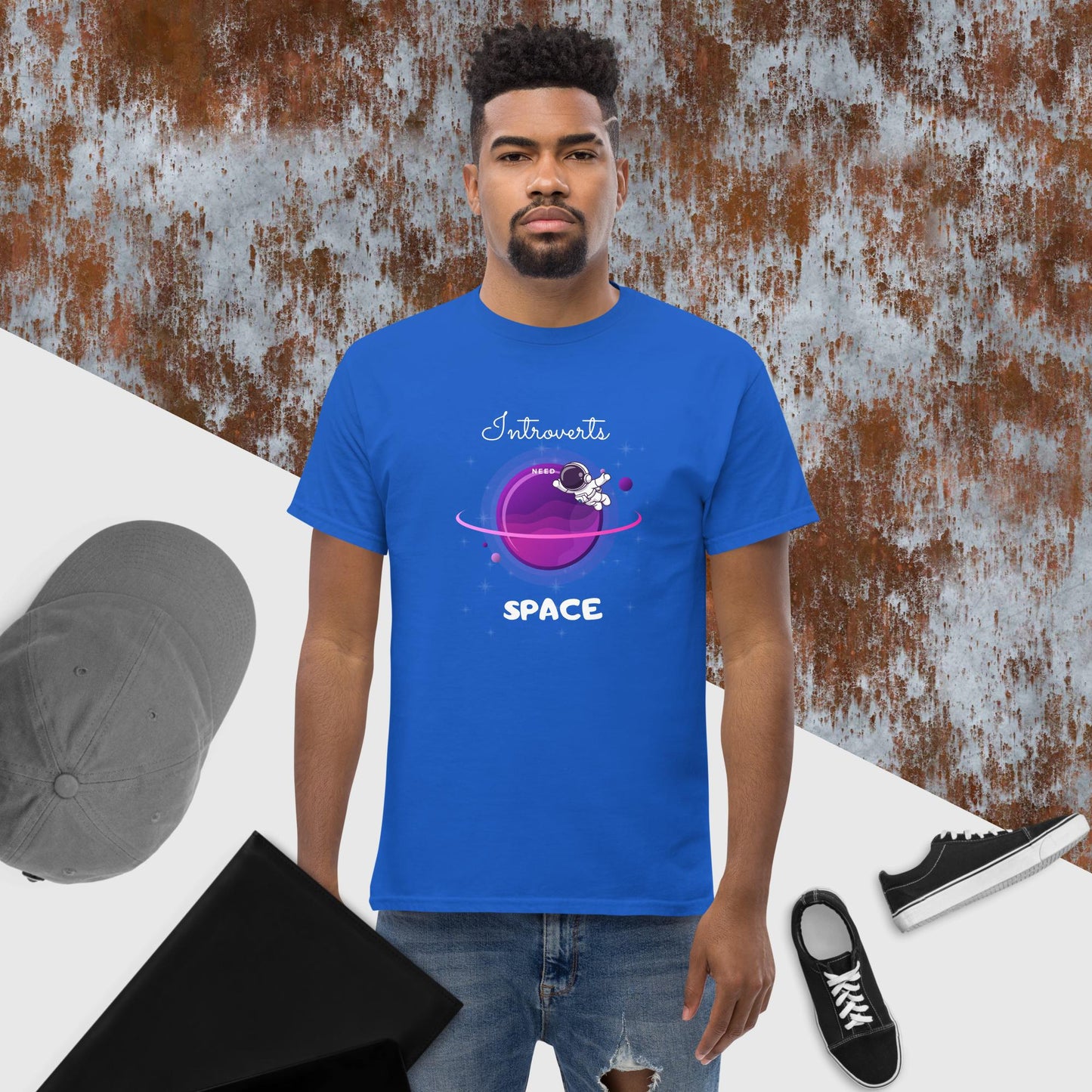 Introvert Men's Classic Tee(white print)