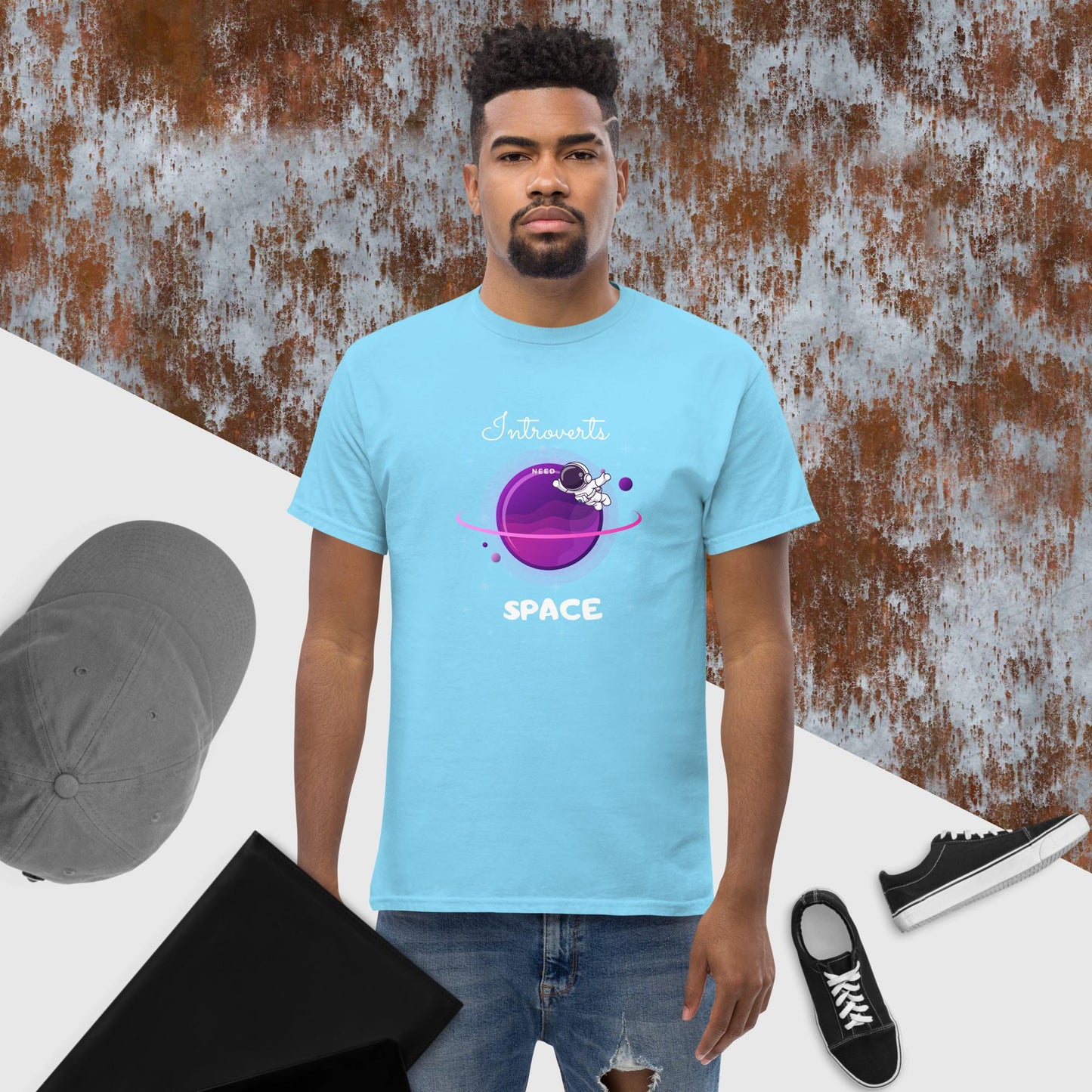 Introvert Men's Classic Tee(white print)