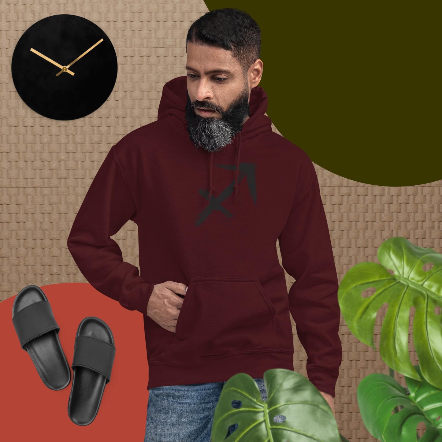 Sagittarius Hoodie Black print