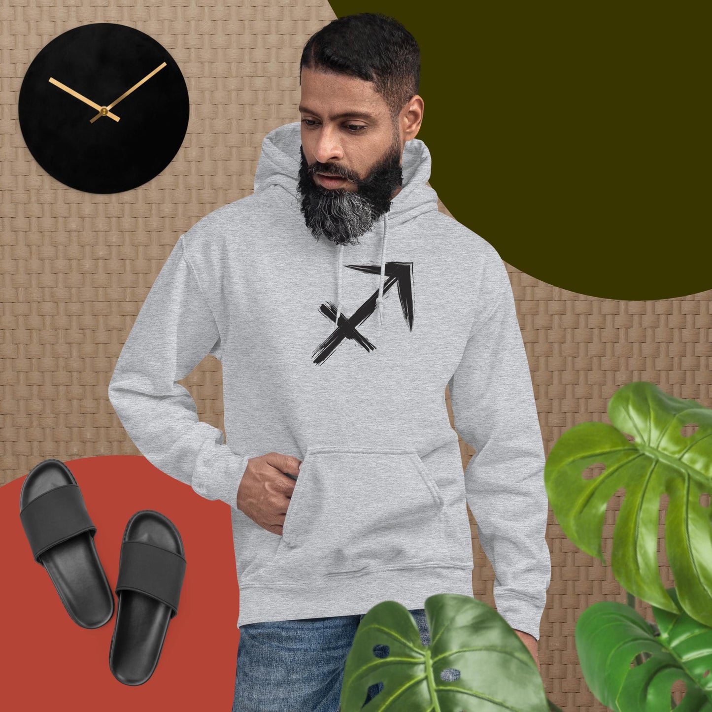 Sagittarius Hoodie Black print