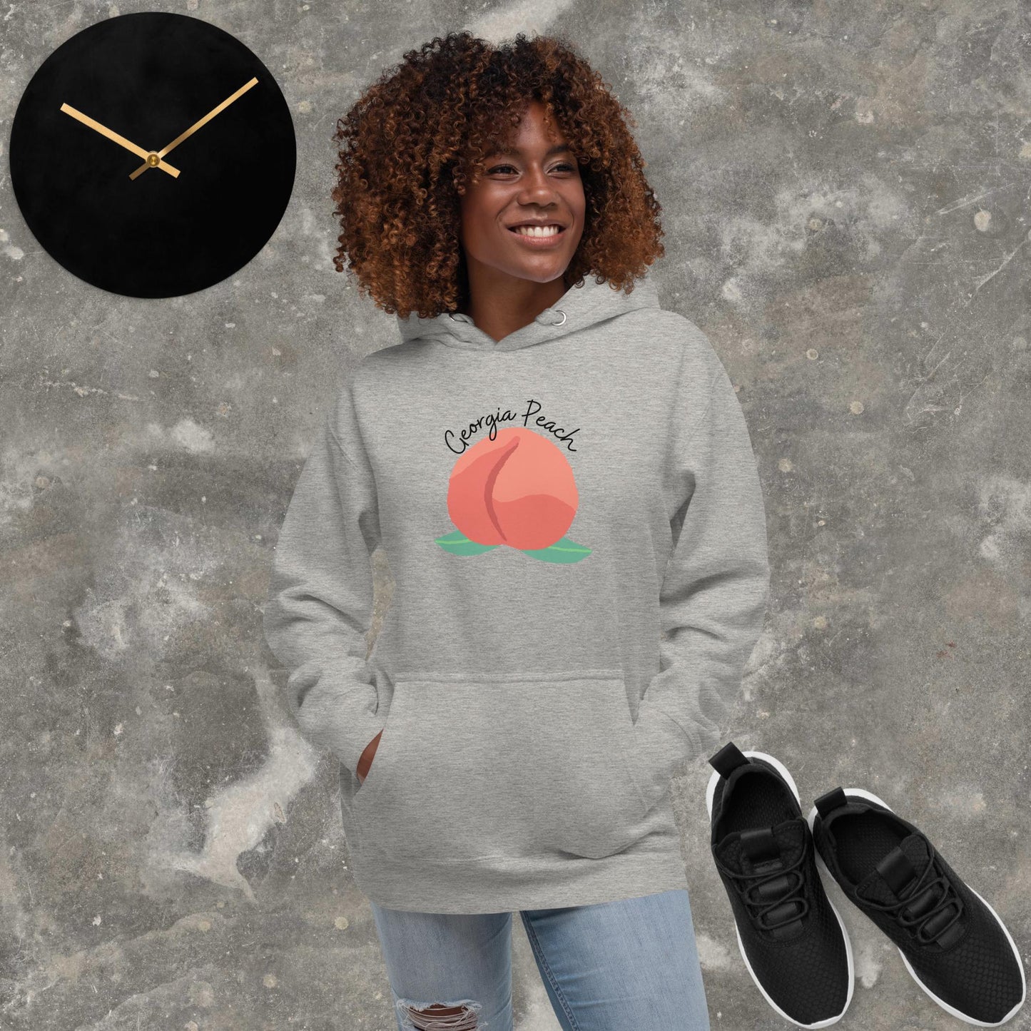 Georgia Peach Unisex Hoodie(black print) 09/25/2023 added