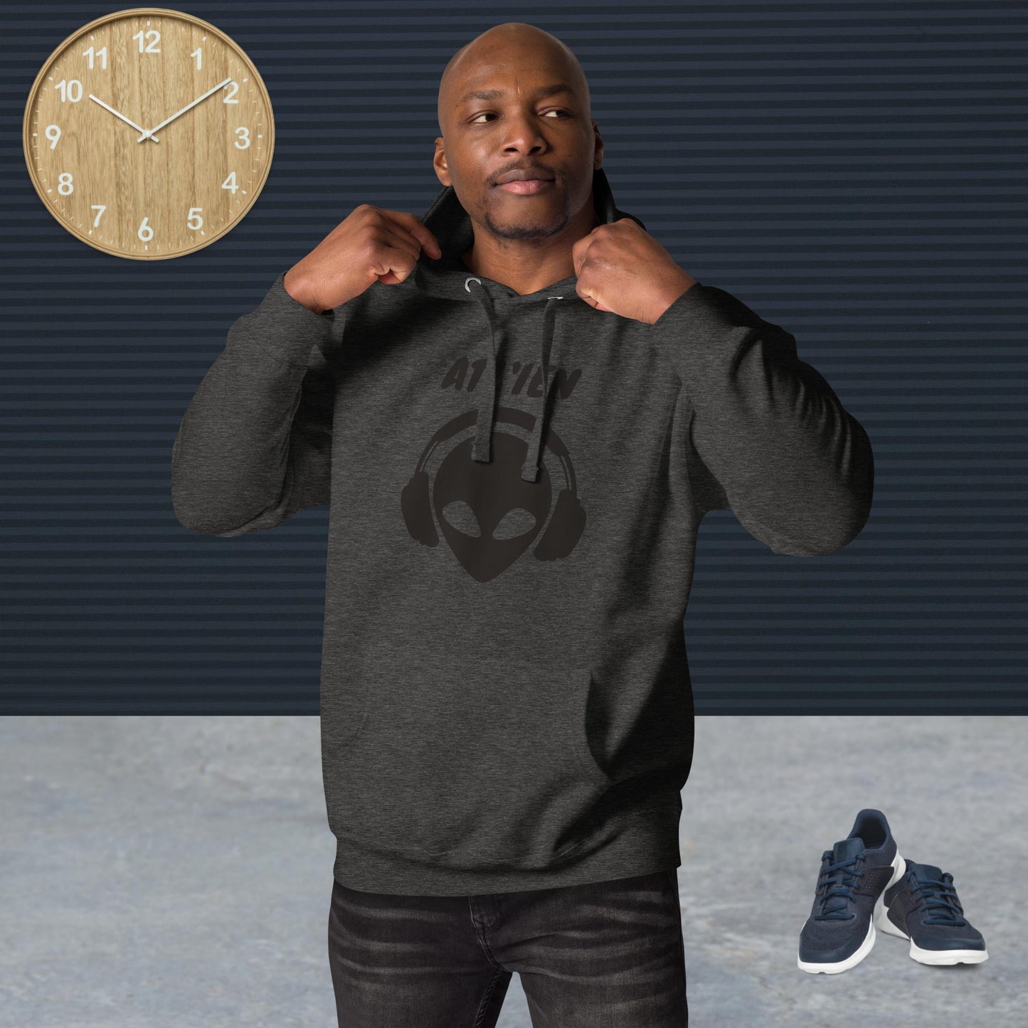 Atl'Lien Unisex Hoodie(black print)