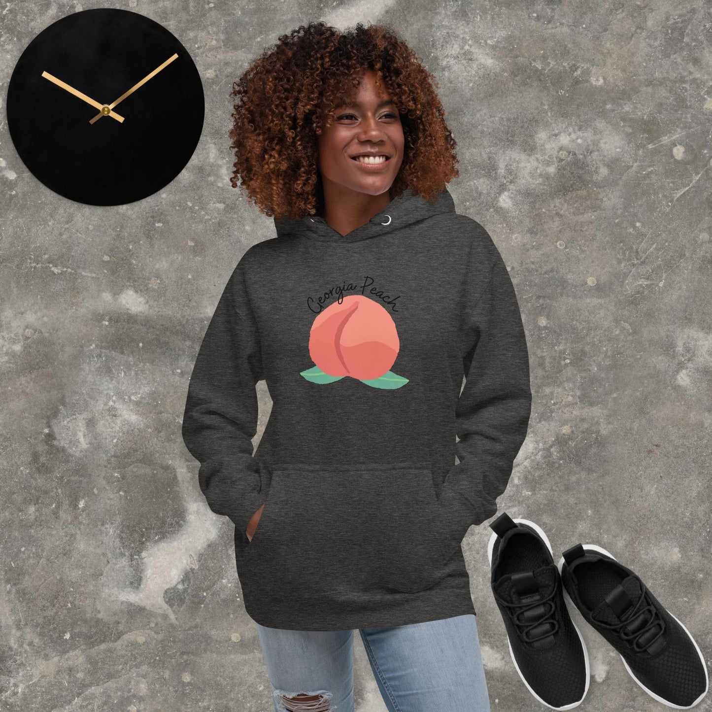 Georgia Peach Unisex Hoodie(black print) 09/25/2023 added