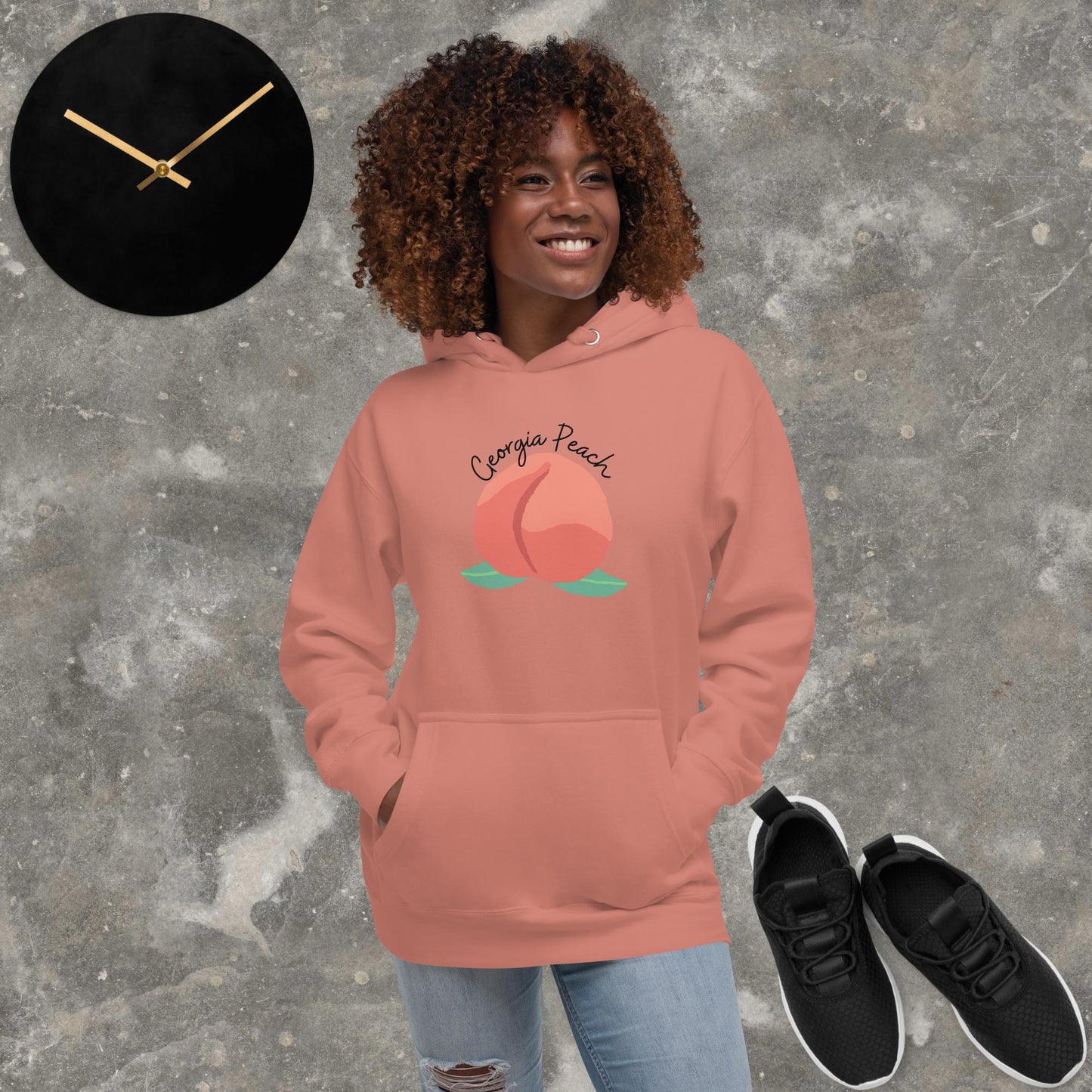 Georgia Peach Unisex Hoodie(black print) 09/25/2023 added