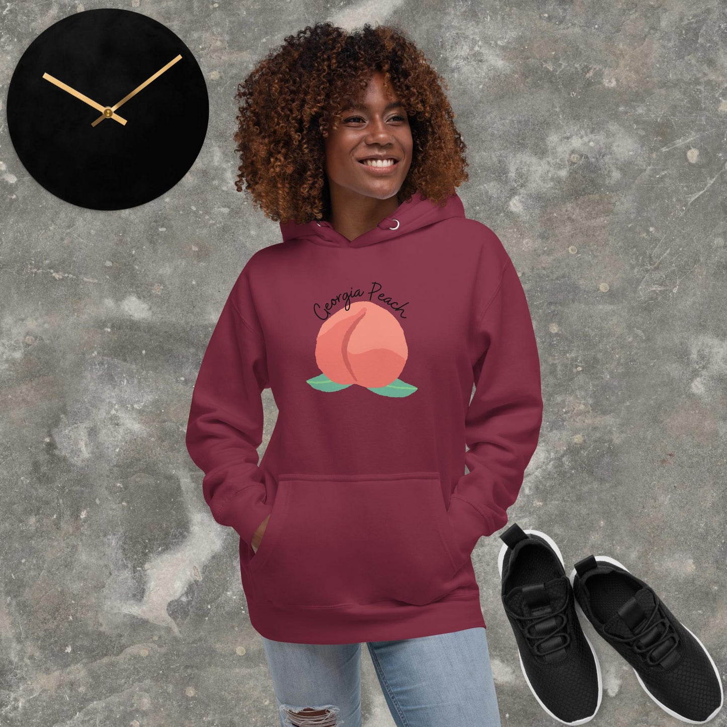 Georgia Peach Unisex Hoodie(black print) 09/25/2023 added