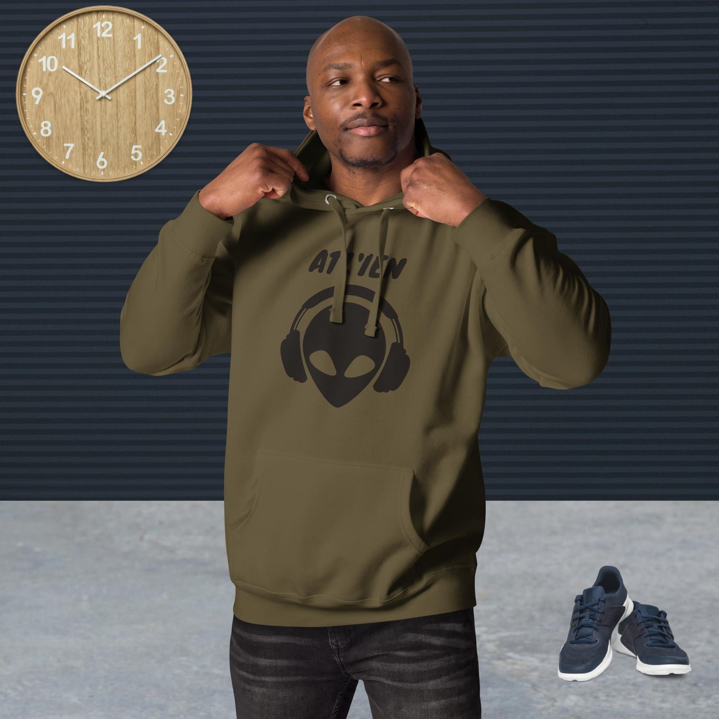 Atl'Lien Unisex Hoodie(black print)