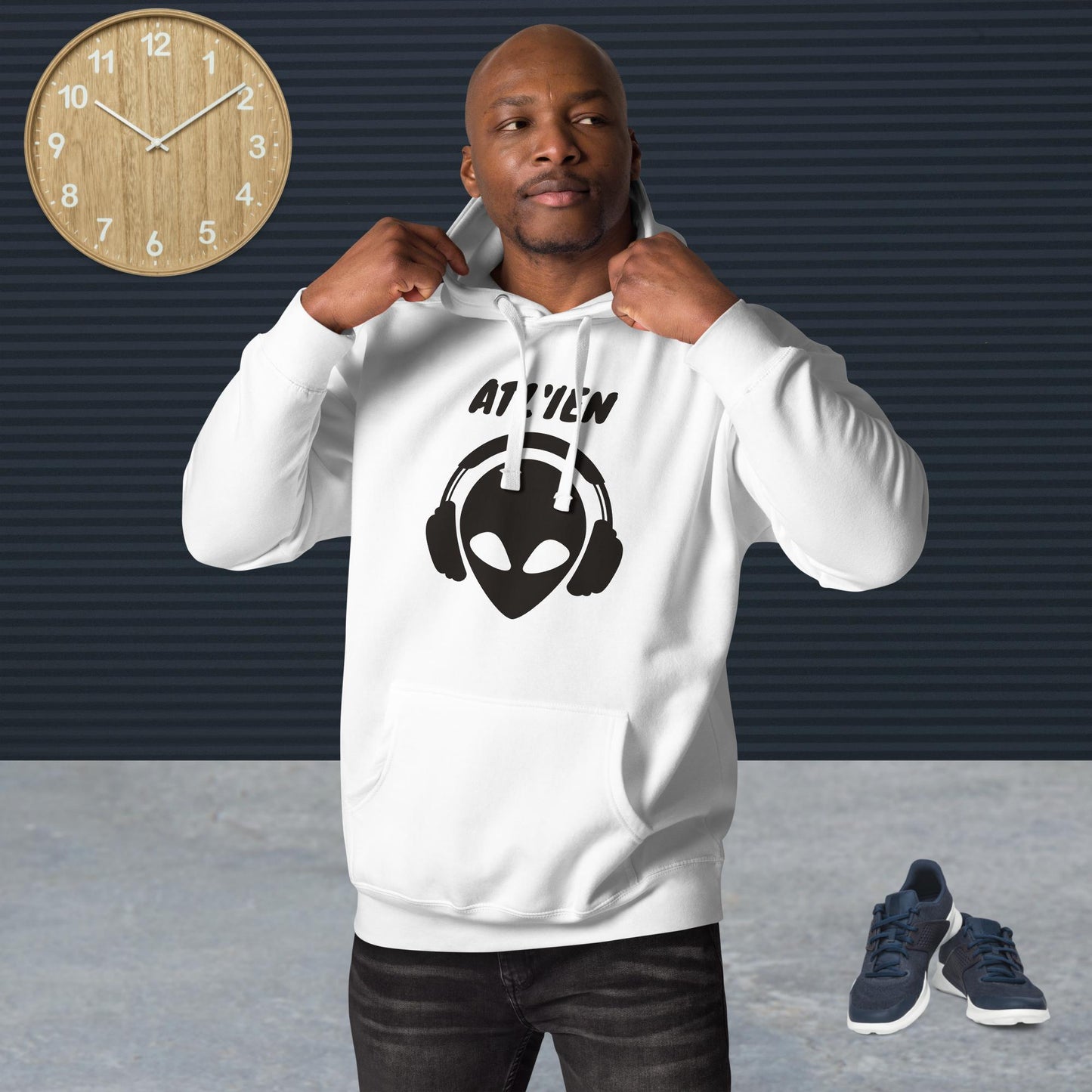 Atl'Lien Unisex Hoodie(black print)