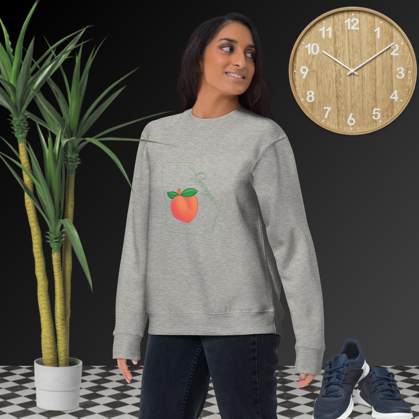 Geoprgia State Unisex Premium Sweatshirt(green print)