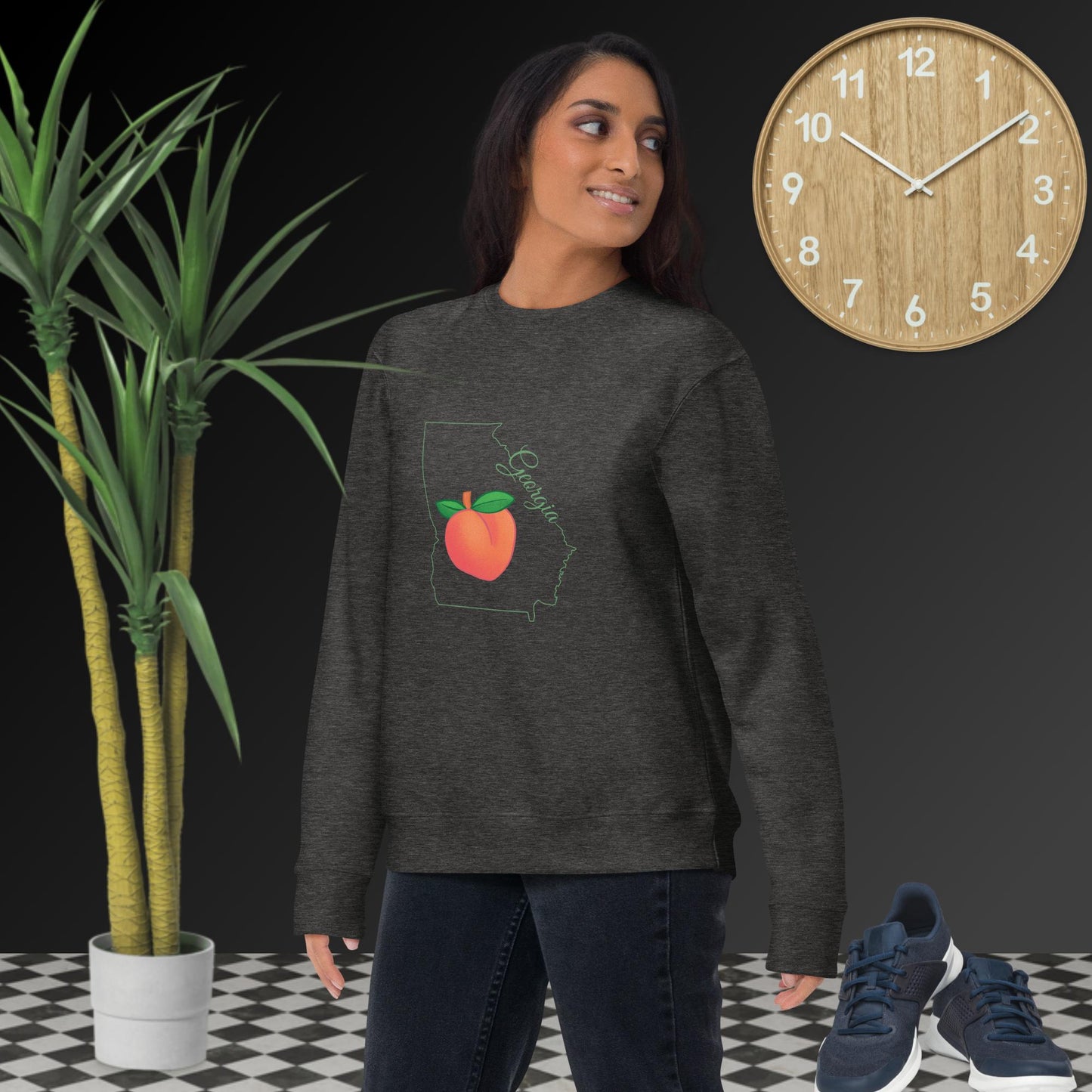Geoprgia State Unisex Premium Sweatshirt(green print)