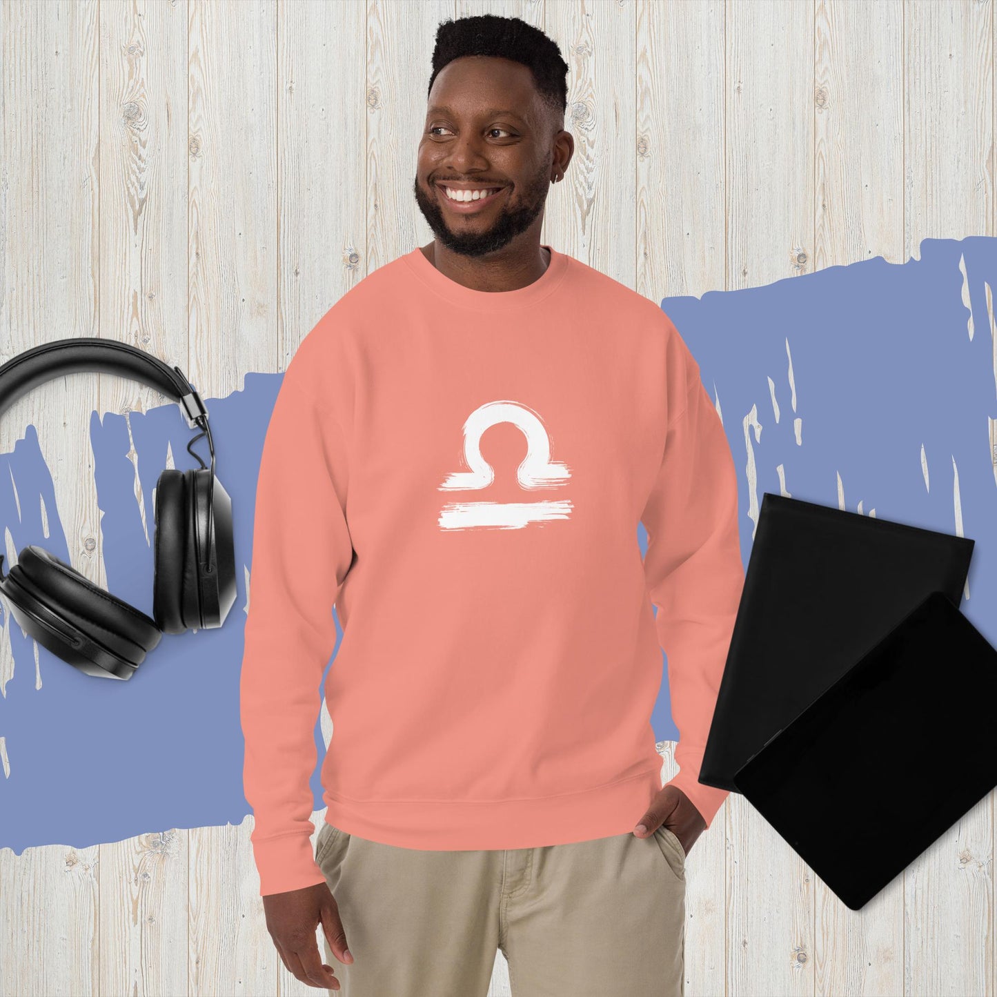Libra Unisex Premium Sweatshirt(white print)