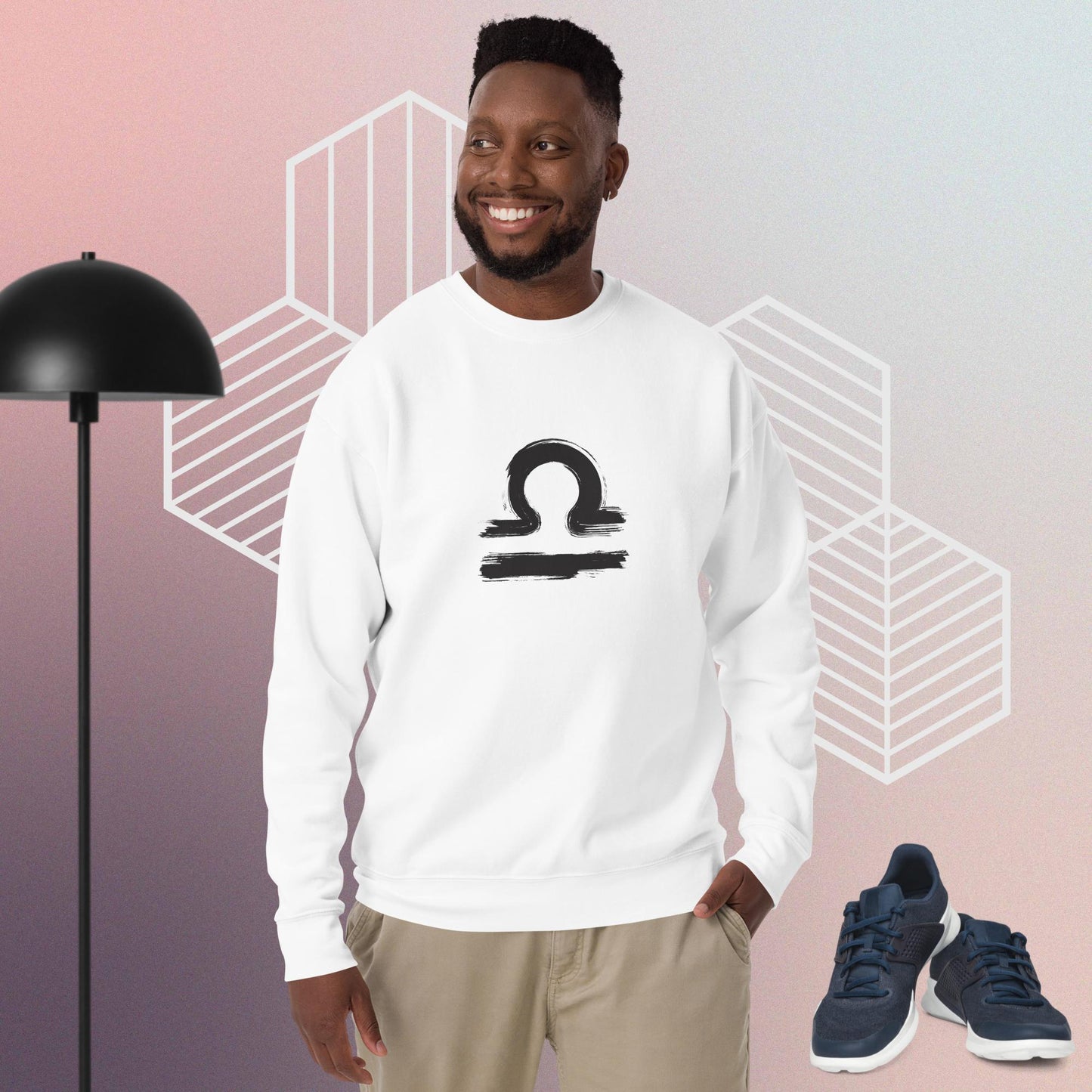 Libra Unisex Premium Sweatshirt(black print)