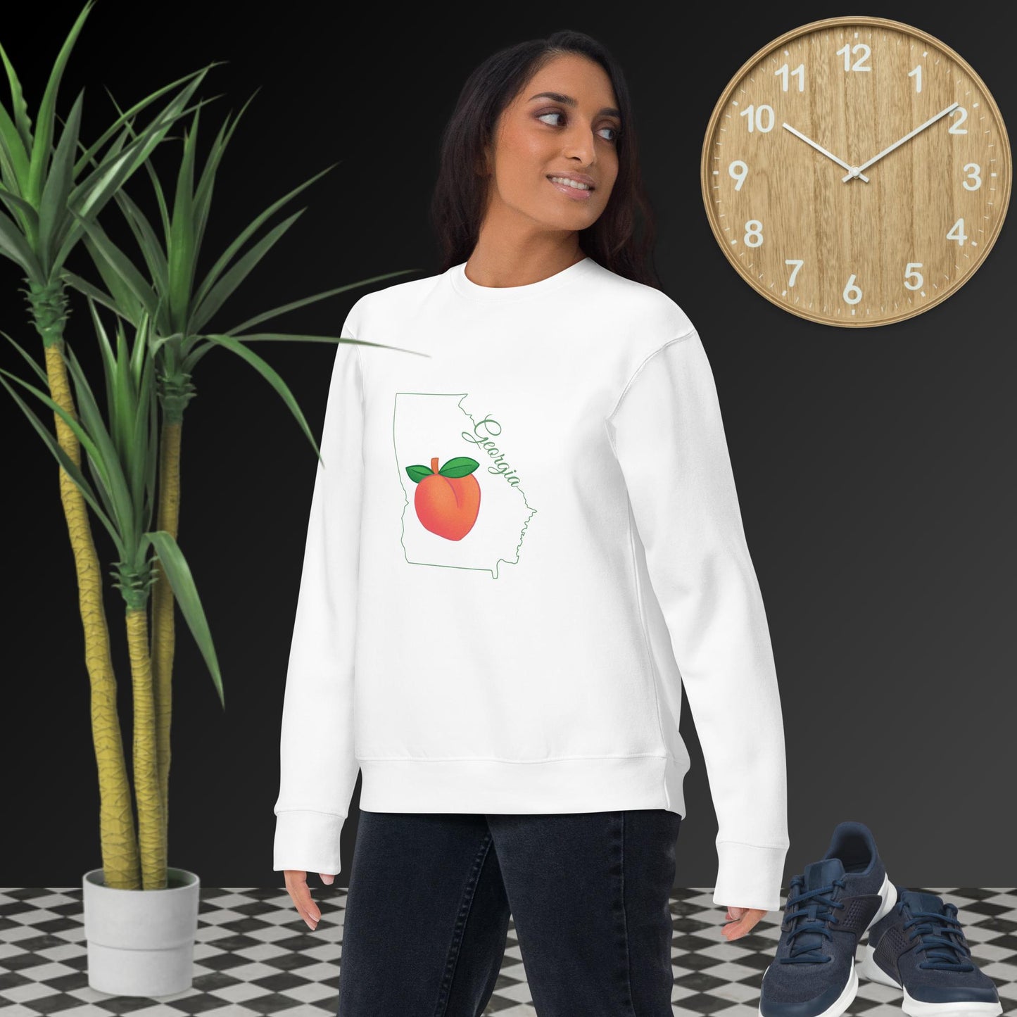 Geoprgia State Unisex Premium Sweatshirt(green print)