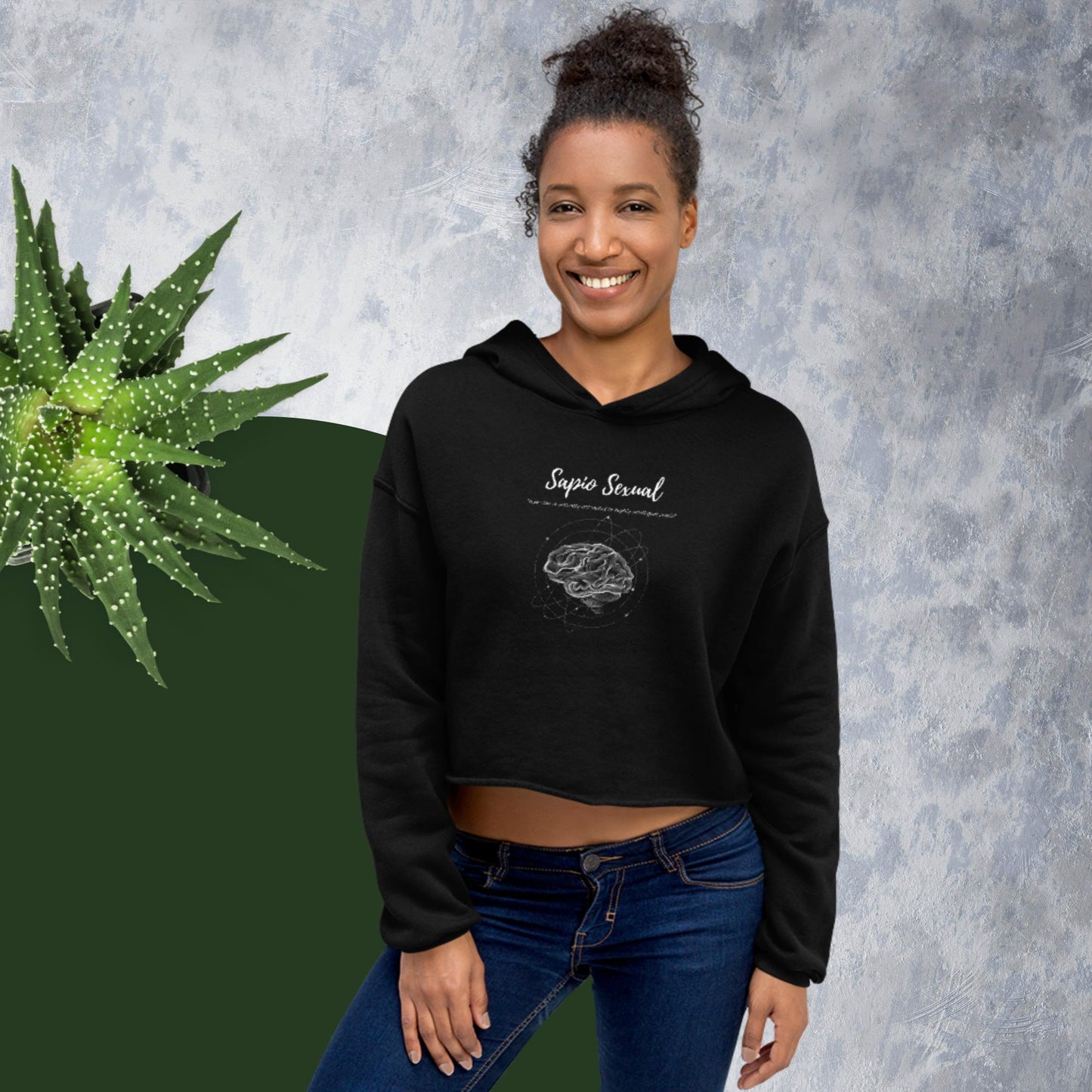 Sapio Sexual Crop Hoodie(white print)