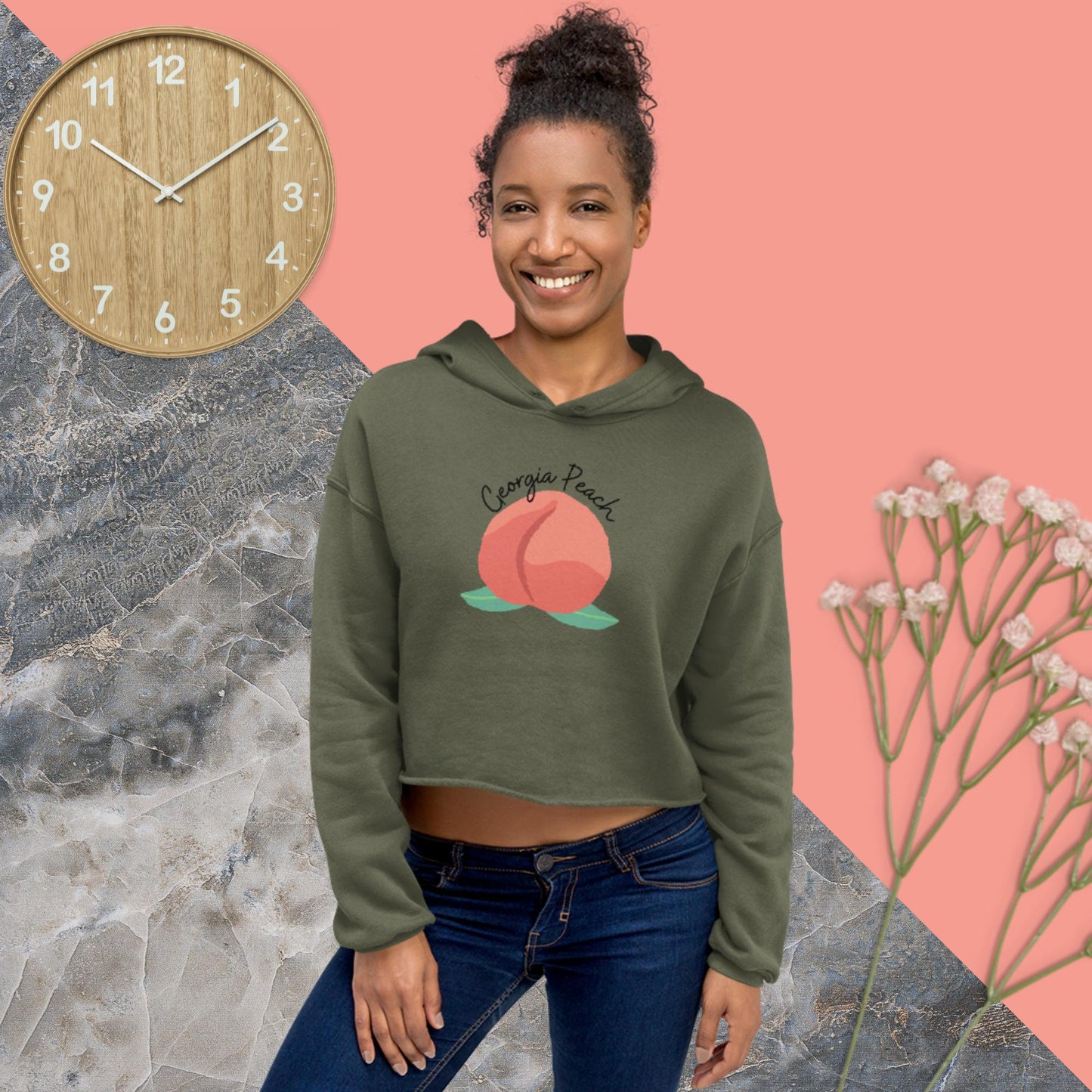 Georgia Peach Crop Hoodie(black print)