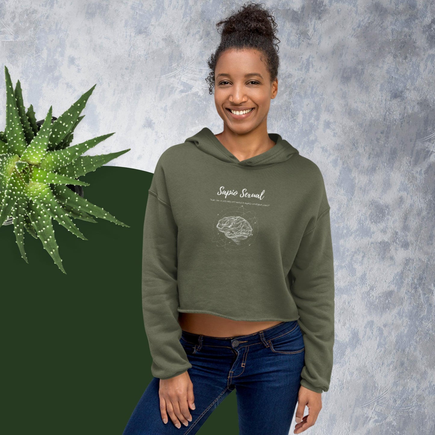 Sapio Sexual Crop Hoodie(white print)