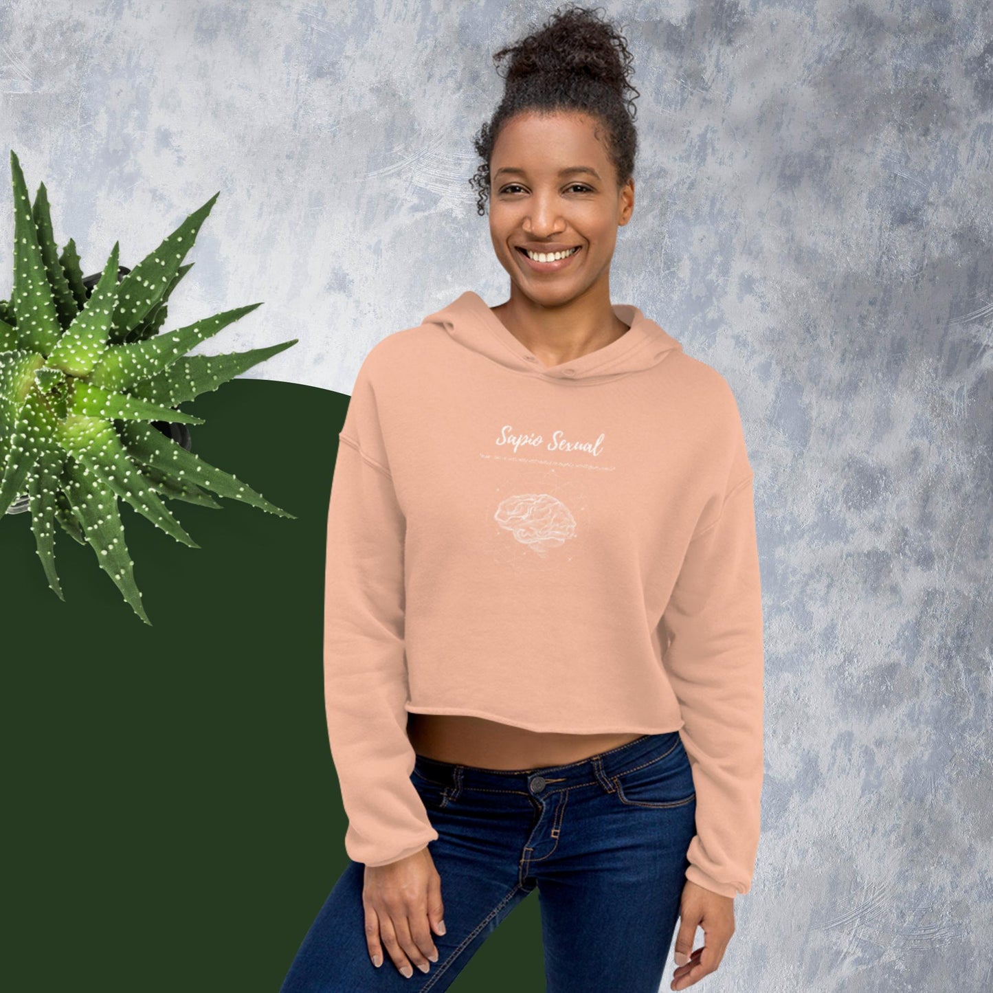 Sapio Sexual Crop Hoodie(white print)