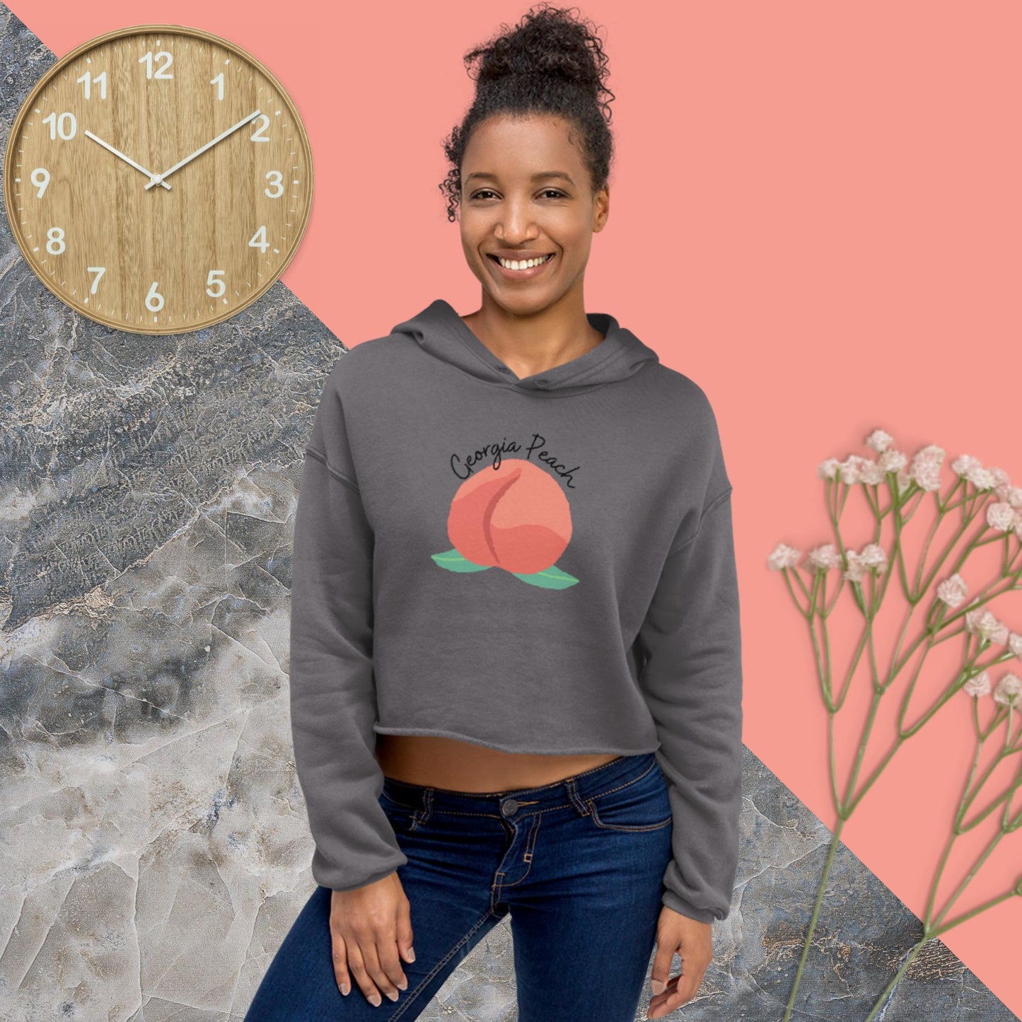 Georgia Peach Crop Hoodie(black print)
