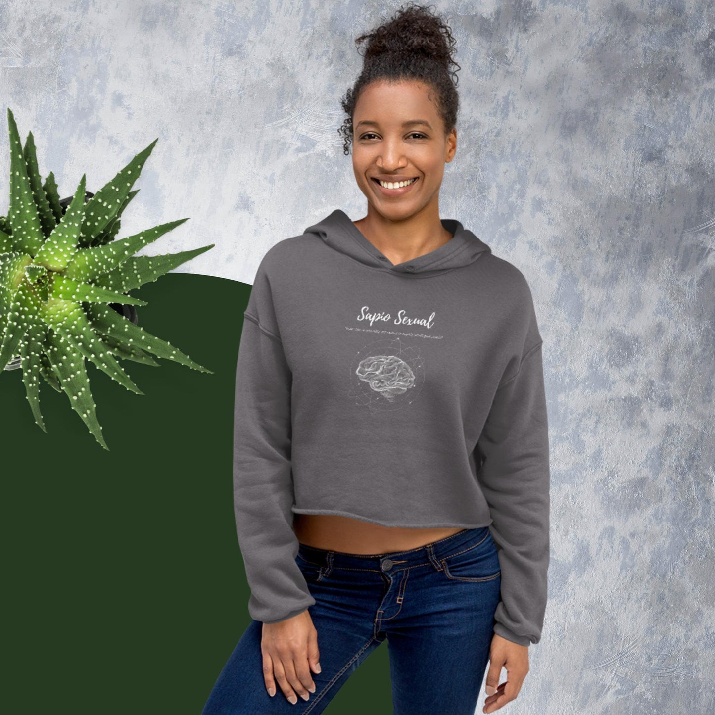 Sapio Sexual Crop Hoodie(white print)