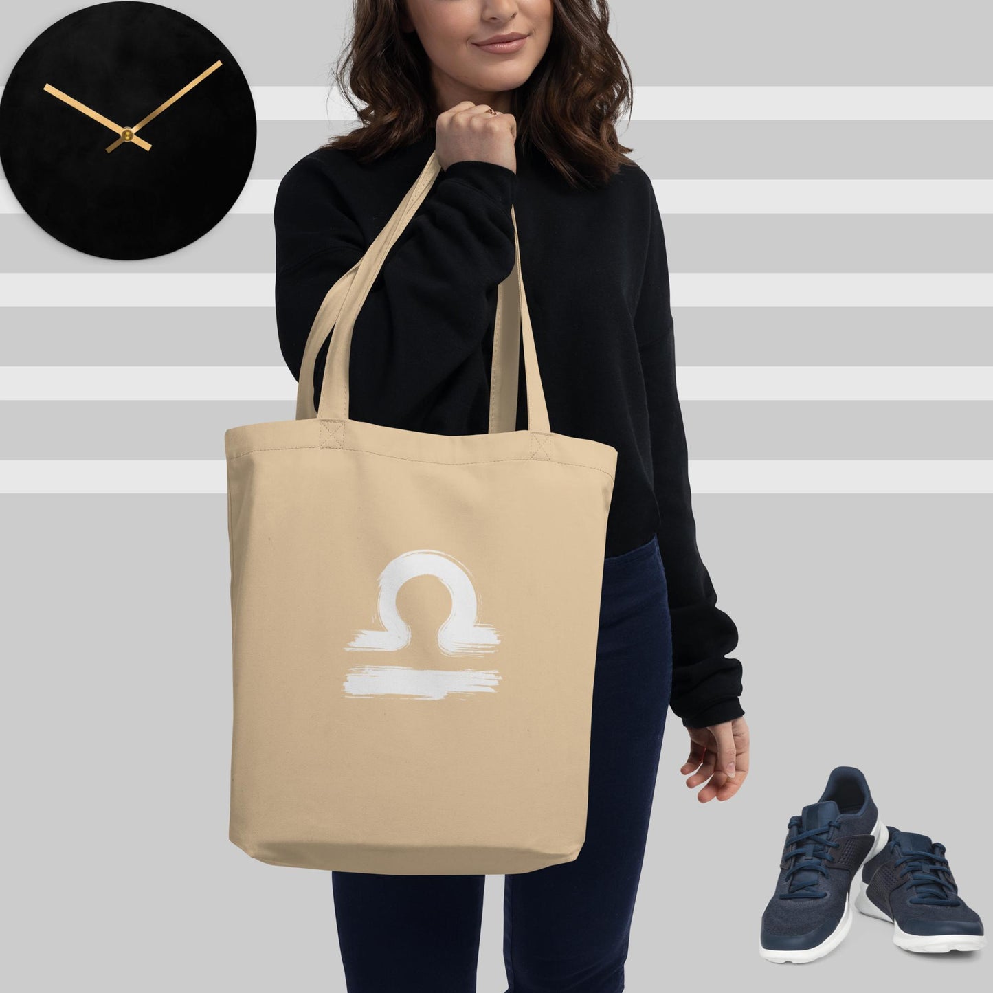 Libra Eco Tote Bag(white print)