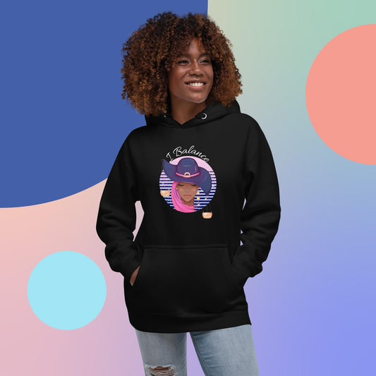 Libra I Balance Unisex Hoodie(white print)