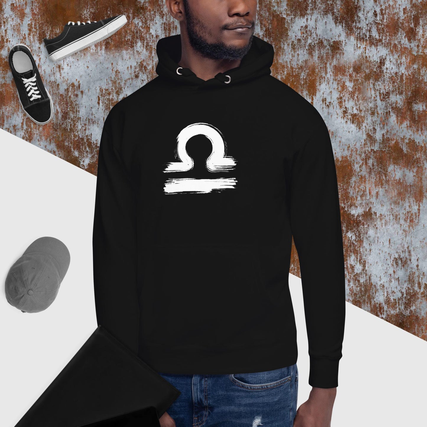 Libra Unisex Hoodie(white print)