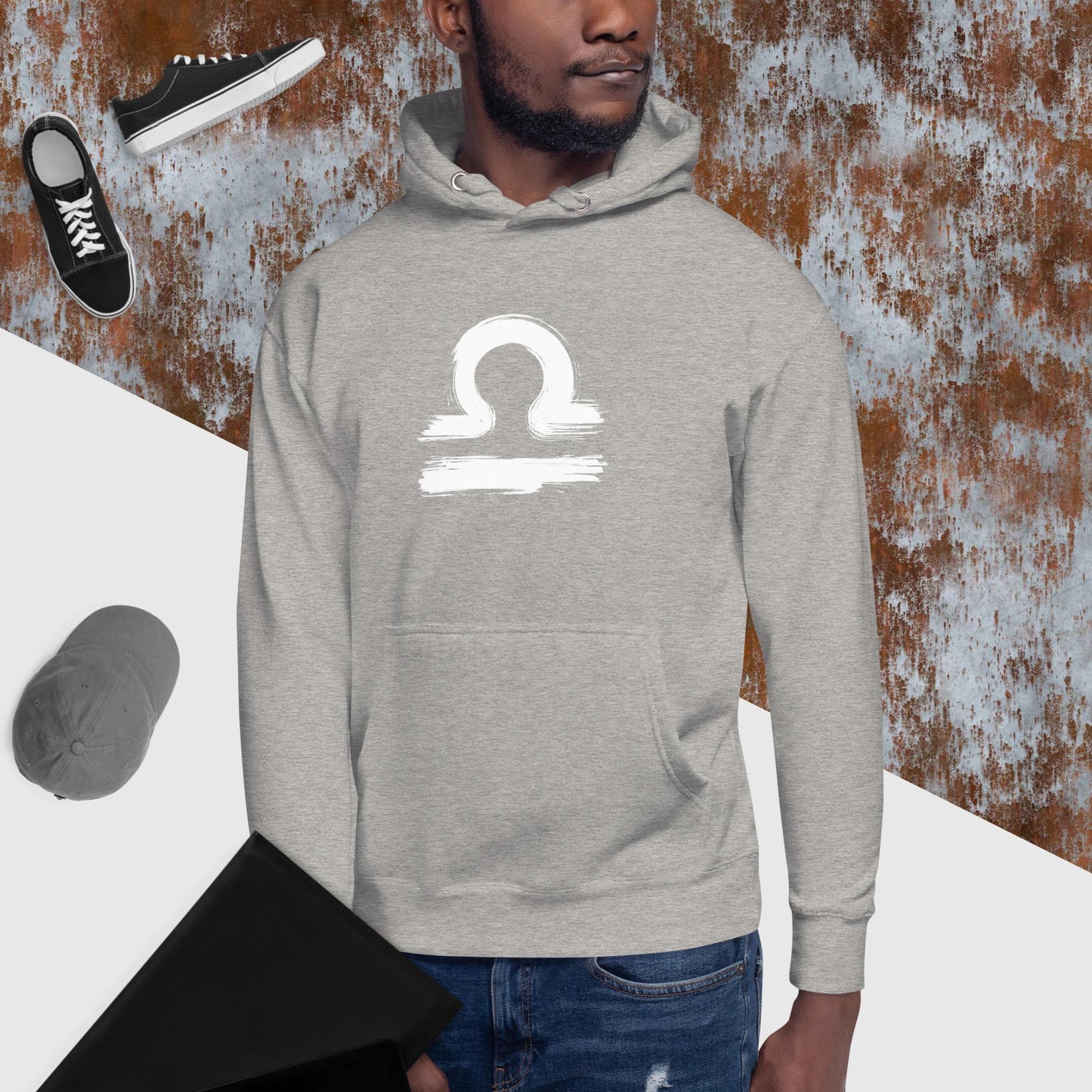 Libra Unisex Hoodie(white print)