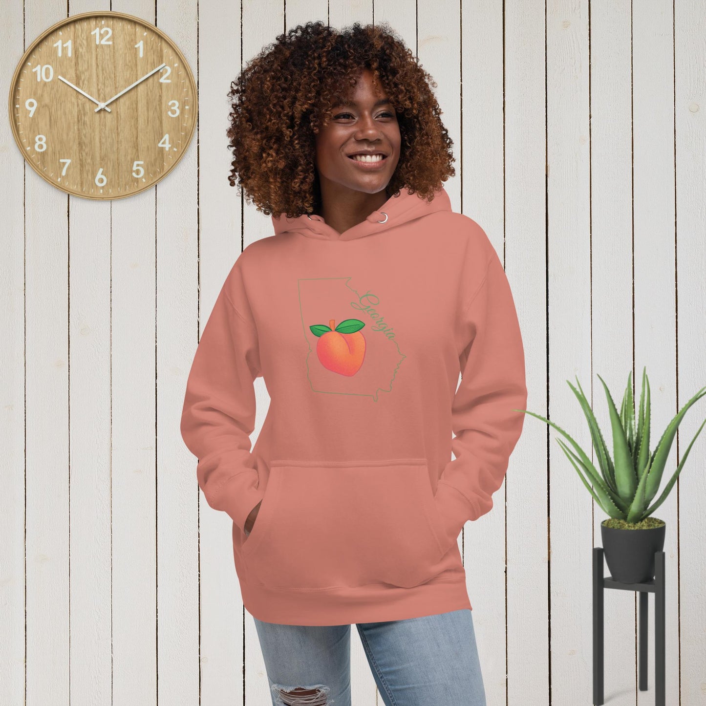 Georgia Unisex Hoodie(green print)