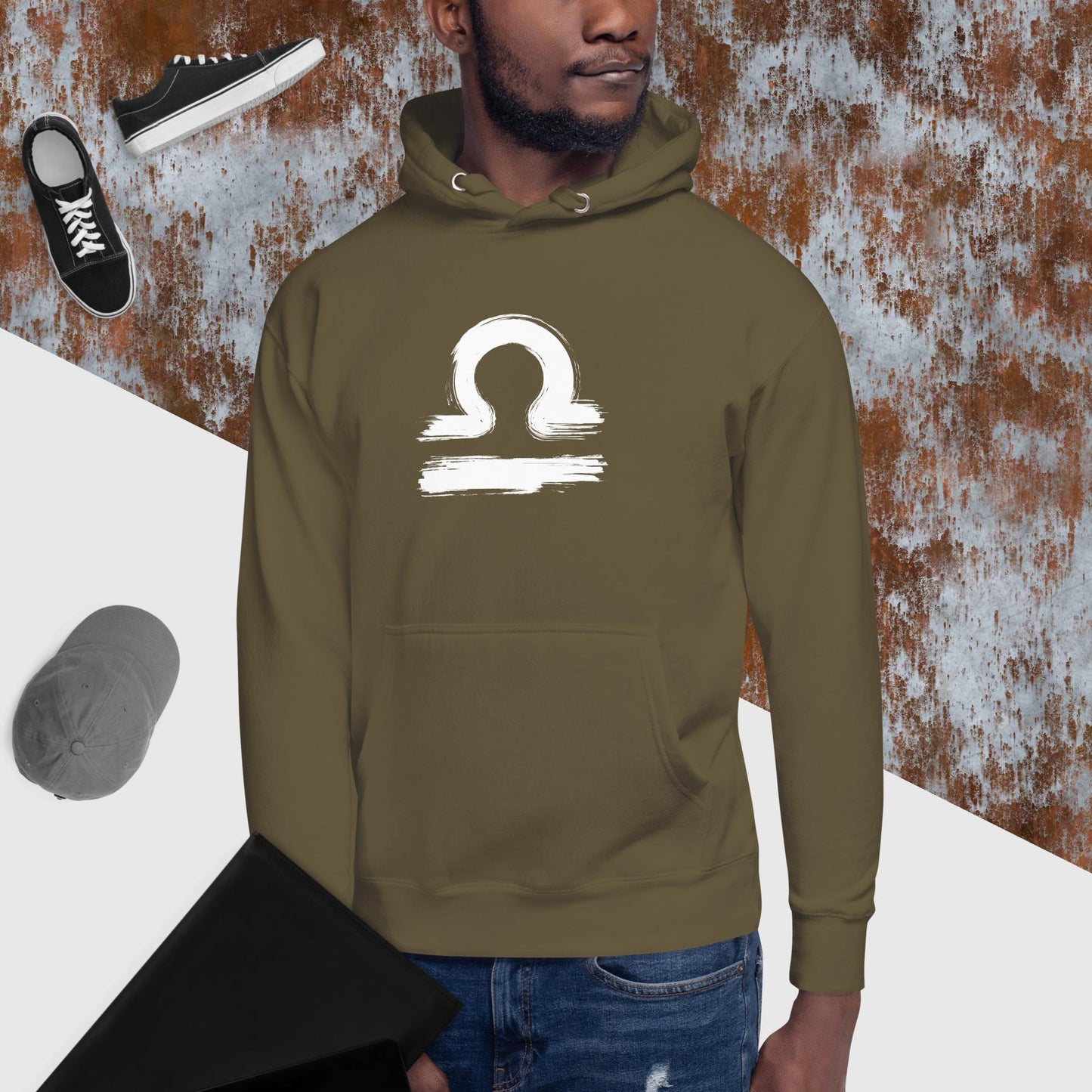 Libra Unisex Hoodie(white print)