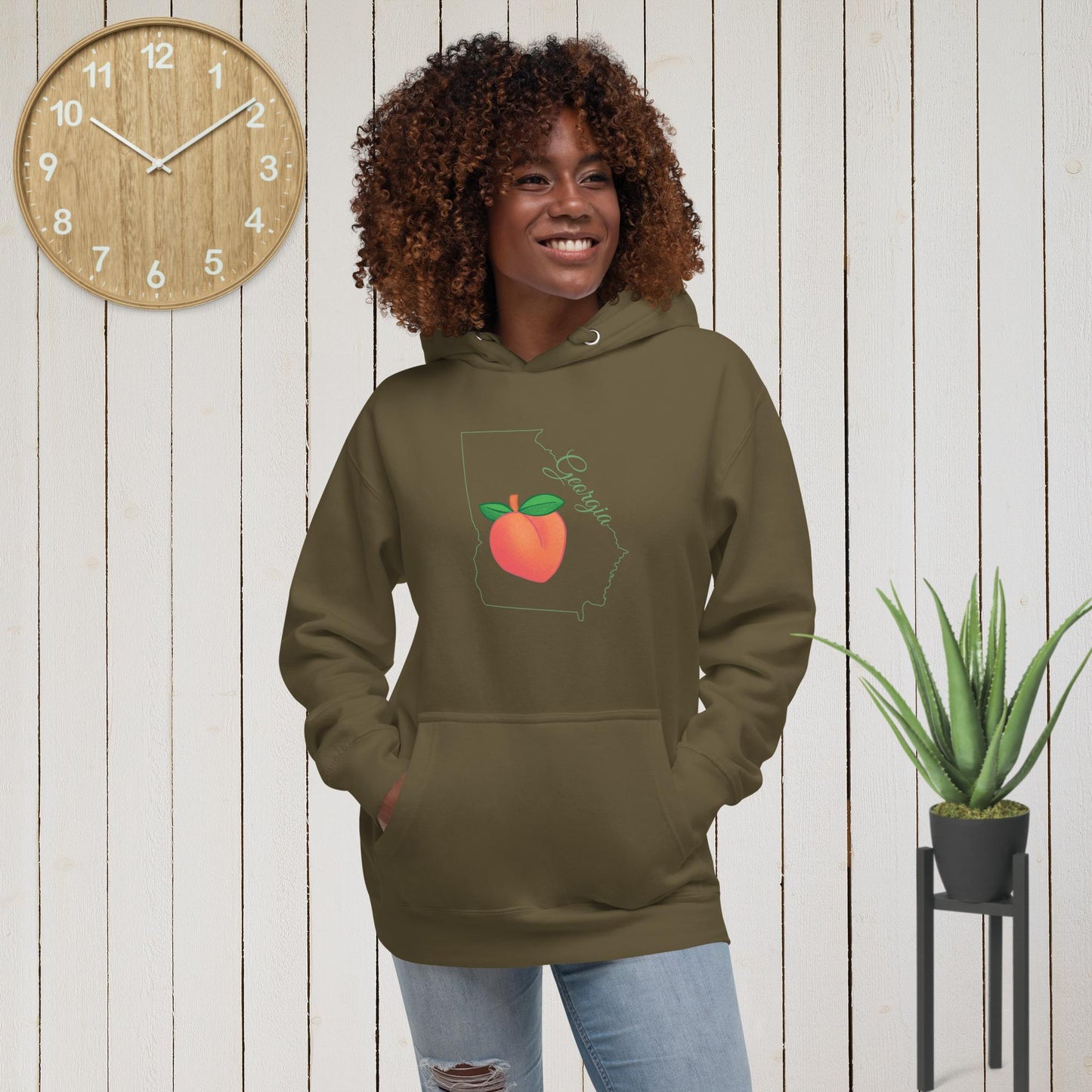 Georgia Unisex Hoodie(green print)