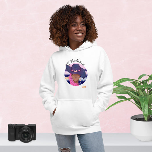 Libra I Balance Unisex Hoodie(black print)