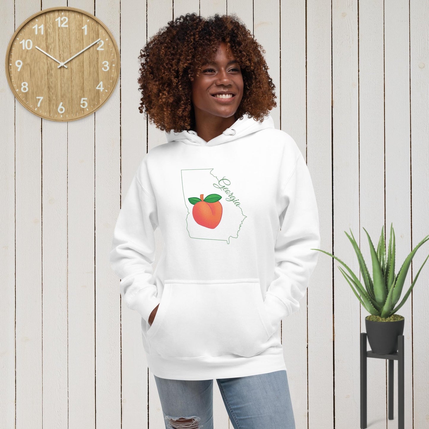 Georgia Unisex Hoodie(green print)